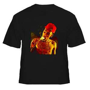 Wiz Khalifa Smoking Rap Gangster T Shirt  