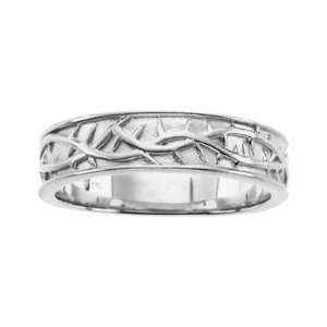  Mens White Gold Thorns Christian Purity Ring Jewelry