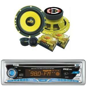  Pyle Radio CD Player with Speaker Package for Home, Studio 
