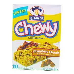 Quaker Chewy Granola Bars 90 Calories Chocolate Chunk Low Fat   12 