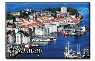 BERGEN Cityscape Bergen   NORWAY Souvenir Fridge Magnet  