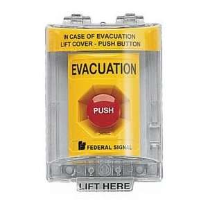  Push Station With Sounder And Cover, Evacuation Yellow 