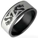 316L Black Polished Stainless Steel X Ring  