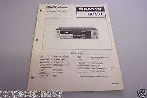 SANYO RD250 STEREO CASSETTE TAPE DECK SERVICE MANUAL H/C  