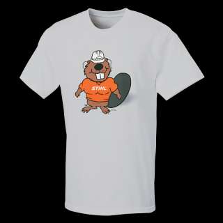 Authentic Stihl T Shirt. Features the Stihl character on the front 