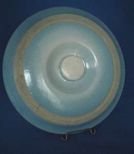 Large Blue and White Stoneware Water Cooler or Pickle Jar Lid  