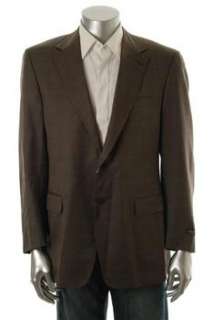 Canali NEW Mens Suit Jacket Brown Plaid 44R  