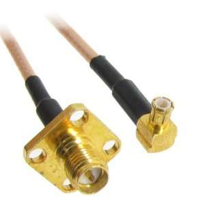   Female to MCX Male Right Angle Adapter RF Jumper Cable Electronics