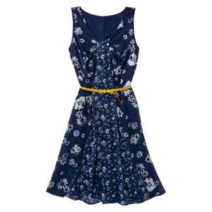  JASON WU FOR TARGET XS S M Sleeveless Chiffon Belted Dress Navy Floral