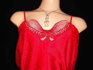 Vintage Valentine Red Satin Ruffles Butterfly Insert Sissy Teddy 