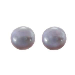   Button shaped Brown Pearl Stud Earrings Ian and Valeri Co. Jewelry