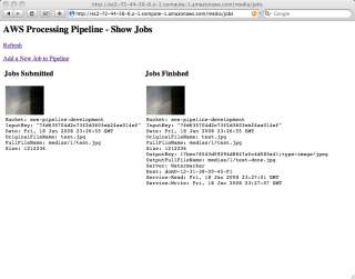AWS Processing Pipeline Screen Shot   Show Jobs