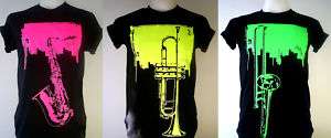 Saxophone Trumpet Trombone Jazz t shirt 3p.sizeS  