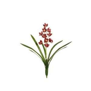 Pack of 6 Artificial Burgundy Mini Cymbidium Orchid Silk Flower Sprays 