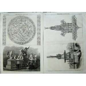  1862 Silver Shield Iron Figure Fountain Chandelier