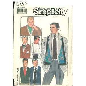 Simplicity Sewing Pattern 8785 Mens Neck Tie, Bow Tie, Ascot, Scarf 
