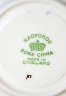 Radfords Bone China Cabinet Tea Cup & Saucer Made England Blue Flowers 