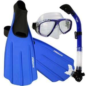  PROMATE Snorkeling Full Foot Fins Mask DRY Snorkel Gear 