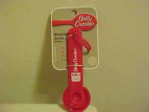 NEW BETTY CROCKER RED MEASURING SPOONS KITCHEN UTENSIL  