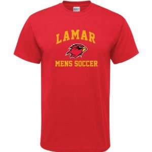  Lamar Cardinals Red Mens Soccer Arch T Shirt