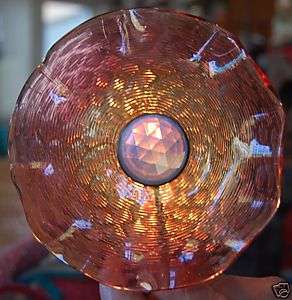 Victorian Antique Amberina Quilted Lamp Shade Reflector  