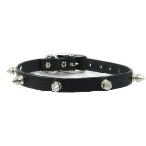  8 3/8 Black Spiked Dog Collar By Furry