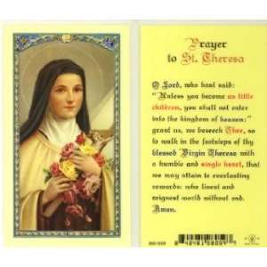  Prayer to St. Theresa Holy Card (800 059) 