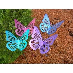  12 Metal Butterfly Garden Stakes Patio, Lawn & Garden