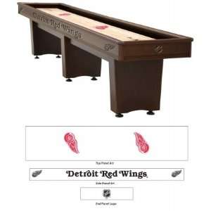  SB9 CRW 9 Cinnamon Finish Shuffleboard Table with Detroit 