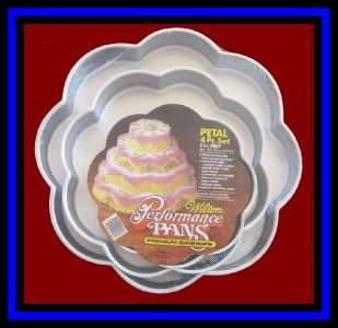 NEW Wilton ***4 tier PETAL CAKE PAN SET*** 4pc NIP  