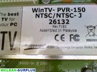Hauppauge WINTV PVR 150 26132 PCI TV Tuner Card  