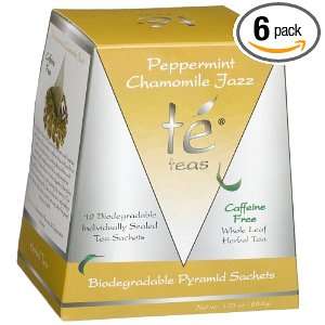 Whole Leaf Tea, Peppermint Chamomile Jazz, 12 Count Biodegradable Tea 