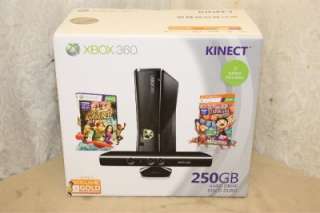 Microsoft Xbox 360 Slim Kinect Holiday Bundle 250GB Black Console NEW 