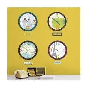  World Clock Art   Peel N Stick