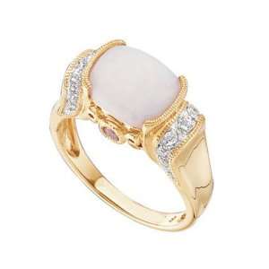   Jewelry Locker Genuine Opal, Pink Tourmaline & Diamond Ring Jewelry
