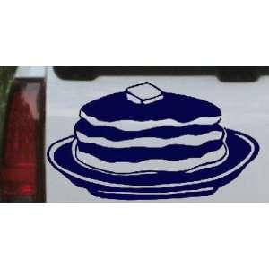 Pancakes 3 Stack Business Car Window Wall Laptop Decal Sticker    Navy 