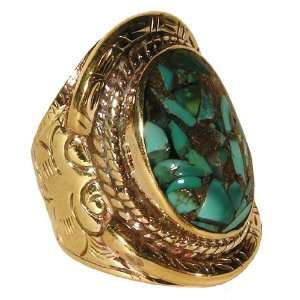 Turquoise Ring Size 9 Naga Land Tibet Sacred Stones Amulet