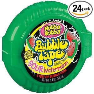 Hubba Bubba Bubble Gum Tape, Sour Watermelon, 2 Ounce Tapes (Pack of 
