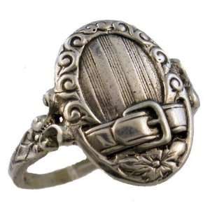  Victorian Style Sterling Buckle Motif Whimsy Ring (sz 8) Jewelry