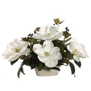  White Magnolia Silk Flower Arrangement