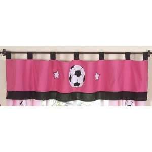  Soccer Pink Window Valance by JoJo Designs White Baby