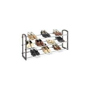  Chrome Expandable Shoe Rack   Up to 15 Pairs   by Whitmor 