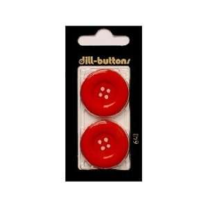 Dill Buttons 28mm 4 Hole Red 2 pc (6 Pack)