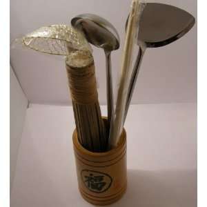 Wok tools set s/s,brass, Superior quality Bamboo  Kitchen 