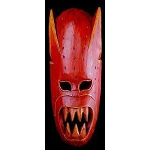  Red Devil Mask Hand Carved Wood from Bali, Indonesia 16 
